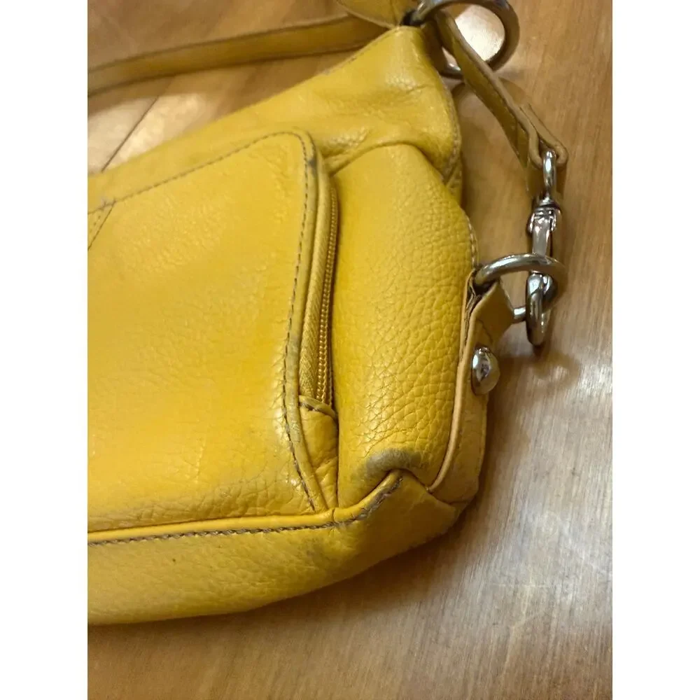 Vintage Tignanello golden rod crossbody carryall purse/wallet organizer casual